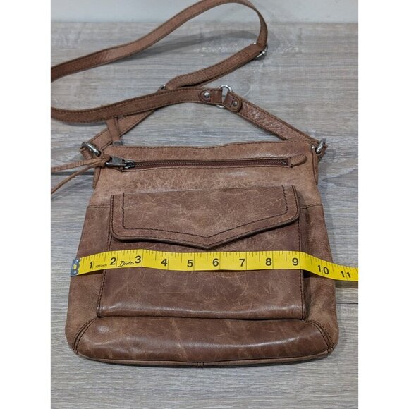 The Sak Women's Ventura Distressed Brown Leather Flap Crossbody Shoulder Bag - Picture 6 of 16